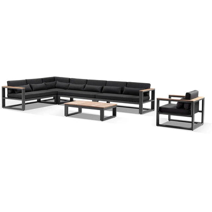 Balmoral Package C Outdoor Aluminium and Teak Lounge Setting with Coffee Table