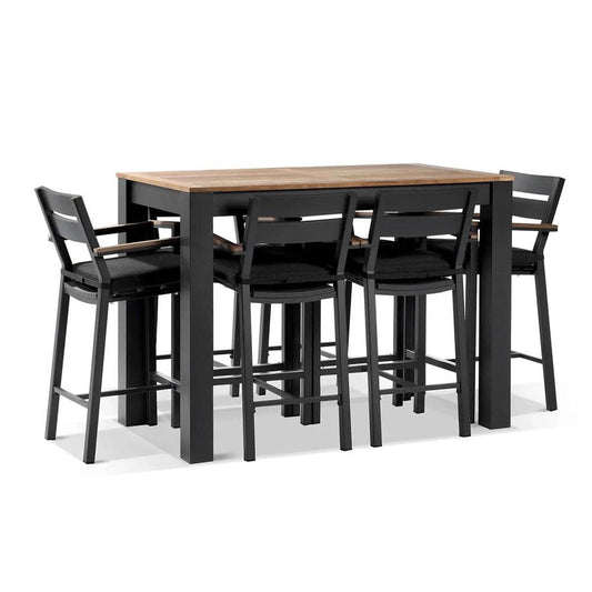 Balmoral 1.5m Aluminium Bar Table with 6 Capri Bar Stools
