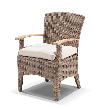 Plantation 1.5m Round Outdoor Wicker Dining Table with 6 Kai Chairs