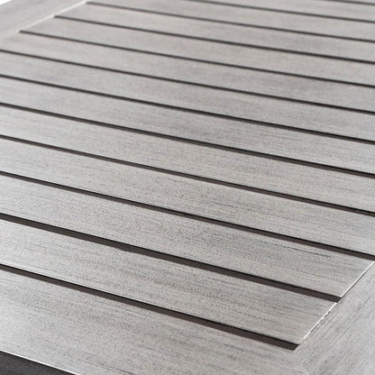 Aged Teak look Tahitian 2.1m Aluminium Dining Setting with Santorini Chairs