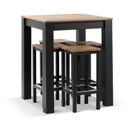 Balmoral 4 seater Square Teak Top Aluminium Bar Setting