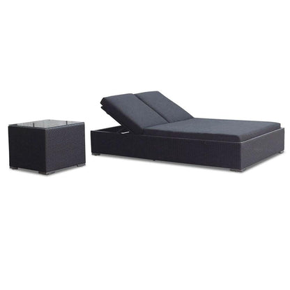 Breeze Outdoor Wicker Double Sun Lounge with Side Table