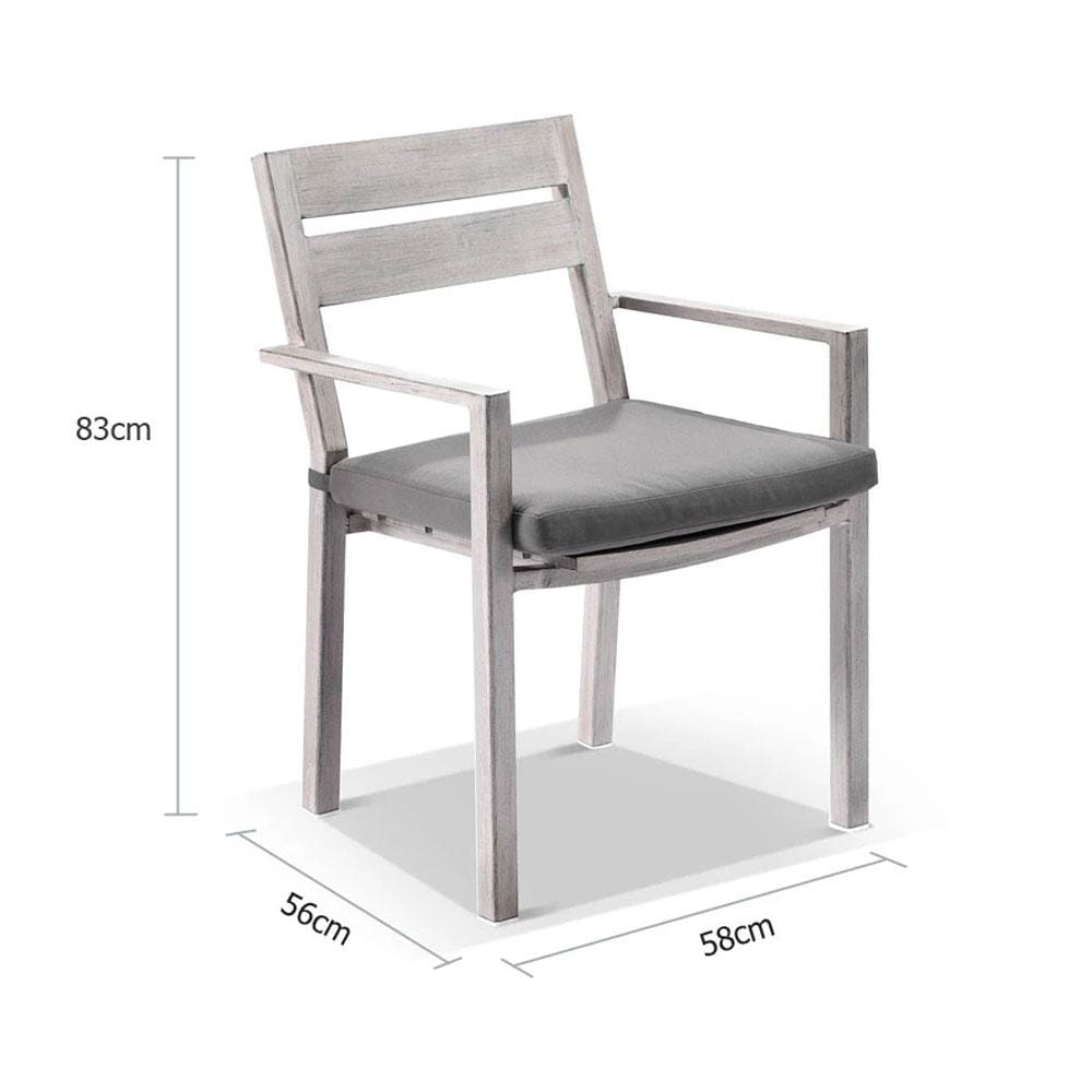 Aged Teak look Santorini Aluminium Dining Chair