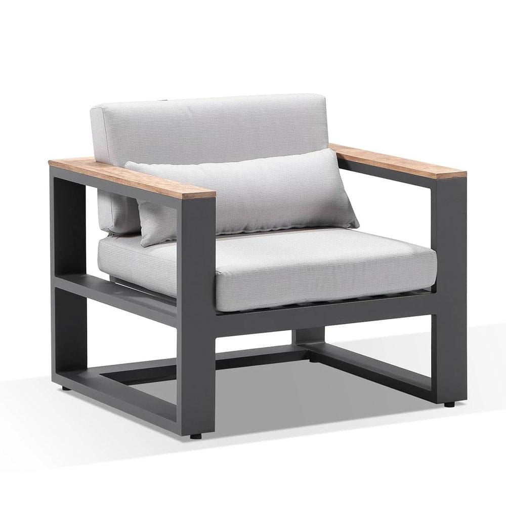 Balmoral 1 Seater Outdoor Aluminium and Teak Arm Chair
