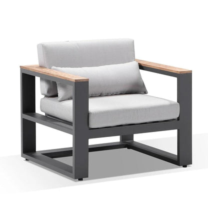 Balmoral 1 Seater Outdoor Aluminium and Teak Arm Chair