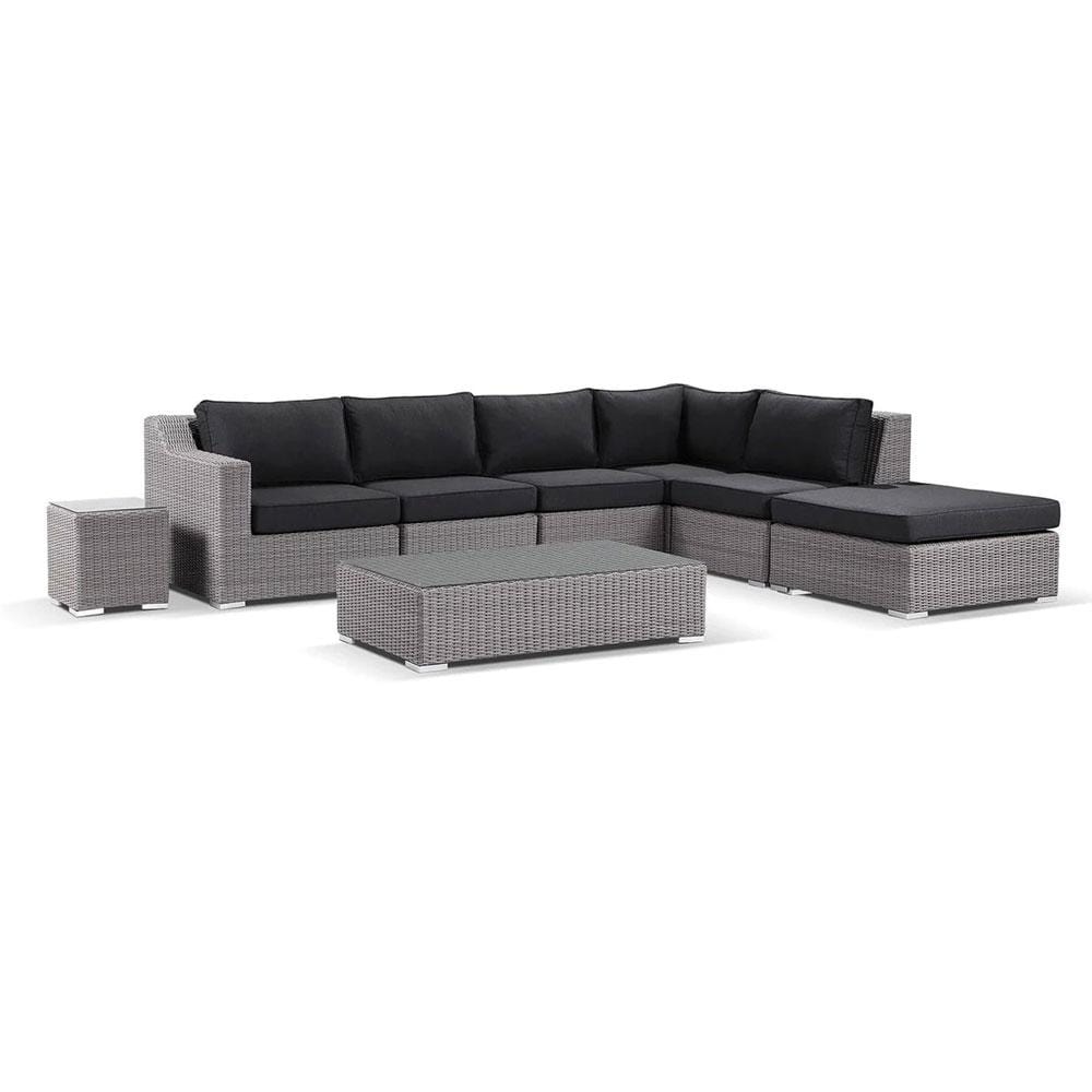 Milano Package C Outdoor Wicker Corner Modular Chaise Lounge with Coffee Table