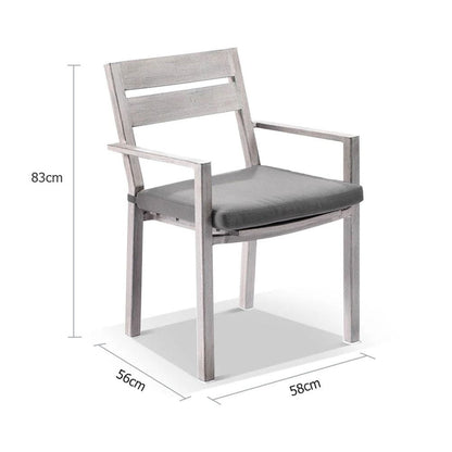 Aged Teak look Santorini Aluminium Dining Chair