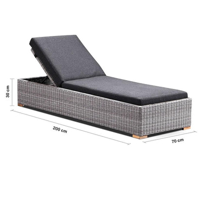 Breeze Outdoor Wicker Sun Lounge in Half Round Wicker