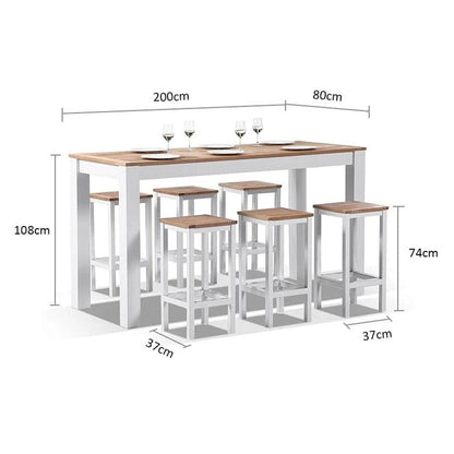 Balmoral 6 Seater Teak Top and Aluminium Alfresco Bar Setting