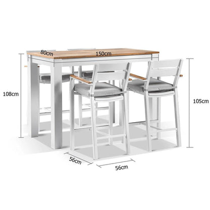 Balmoral 1.5m Bar Table with 4 Capri Bar Stools