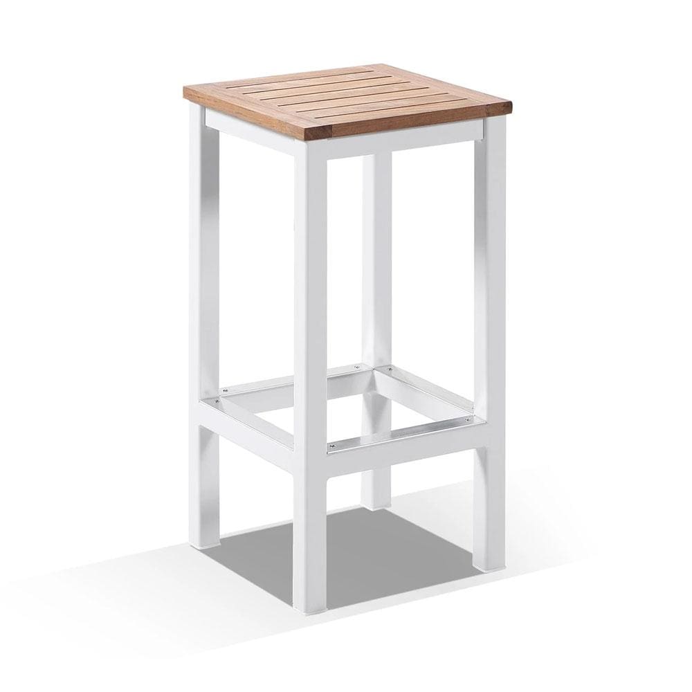 Balmoral 6 Seater Teak Top and Aluminium Alfresco Bar Setting