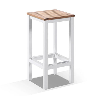 Balmoral 6 Seater Teak Top and Aluminium Alfresco Bar Setting