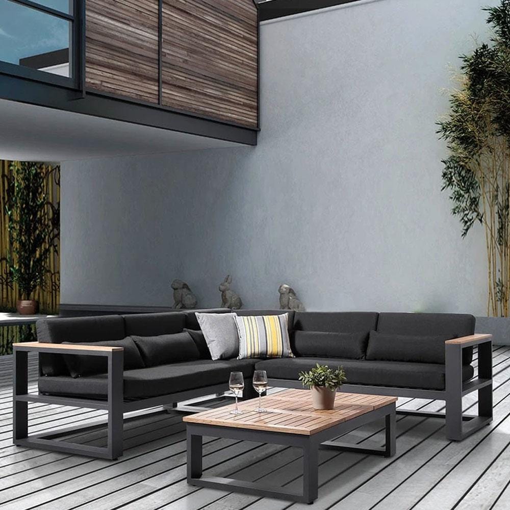 Balmoral Package A Outdoor Aluminium and Teak Lounge Setting with Coffee Table
