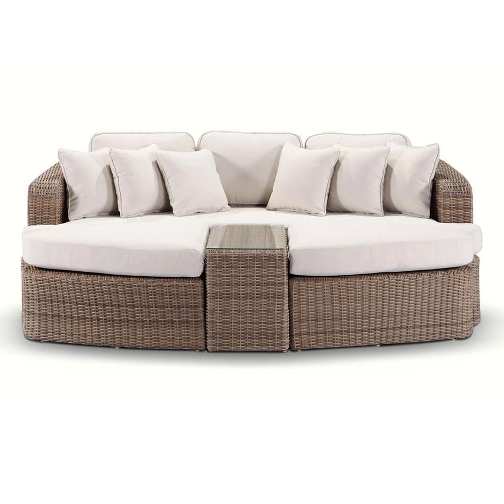 Noosa Outdoor Modular 4 Piece Daybed in Half Round Wicker