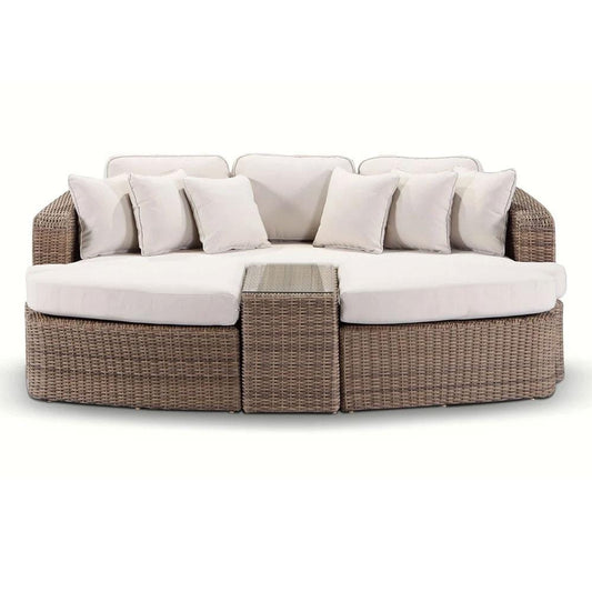 Noosa Outdoor Modular 4 Piece Daybed in Half Round Wicker