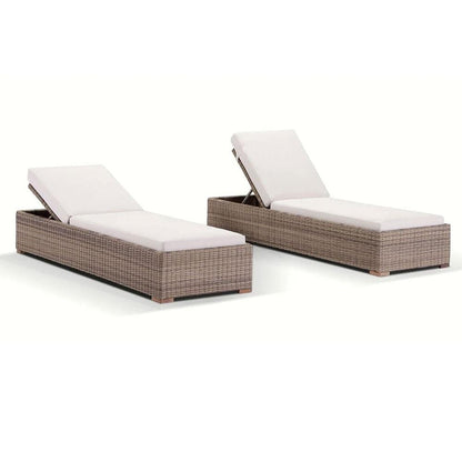 Breeze Outdoor Wicker Sun Lounge Set with Side Table in Half Round Wicker