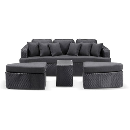 Noosa Outdoor Wicker 4 Piece Modular Garden Daybed