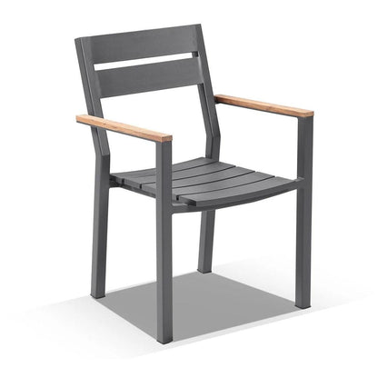 Tuscany 8 with Capri chairs with Teak Arm Rests