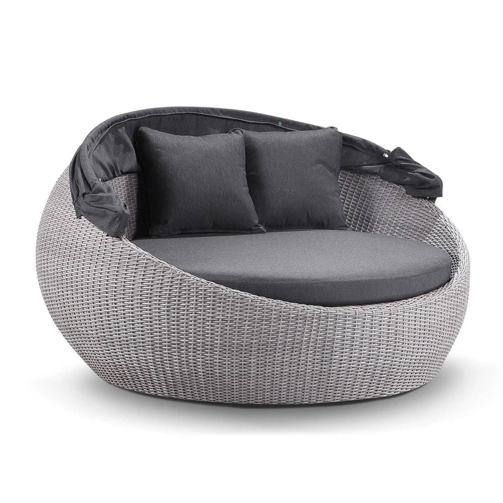 Newport Outdoor Round Wicker Daybed with Canopy