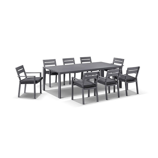 Capri 8 Seater Outdoor Aluminium Dining Setting with Santorini Chairs