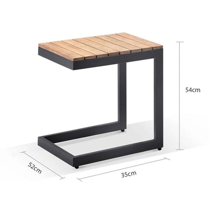 Balmoral Outdoor Aluminium and Teak Top Side Table