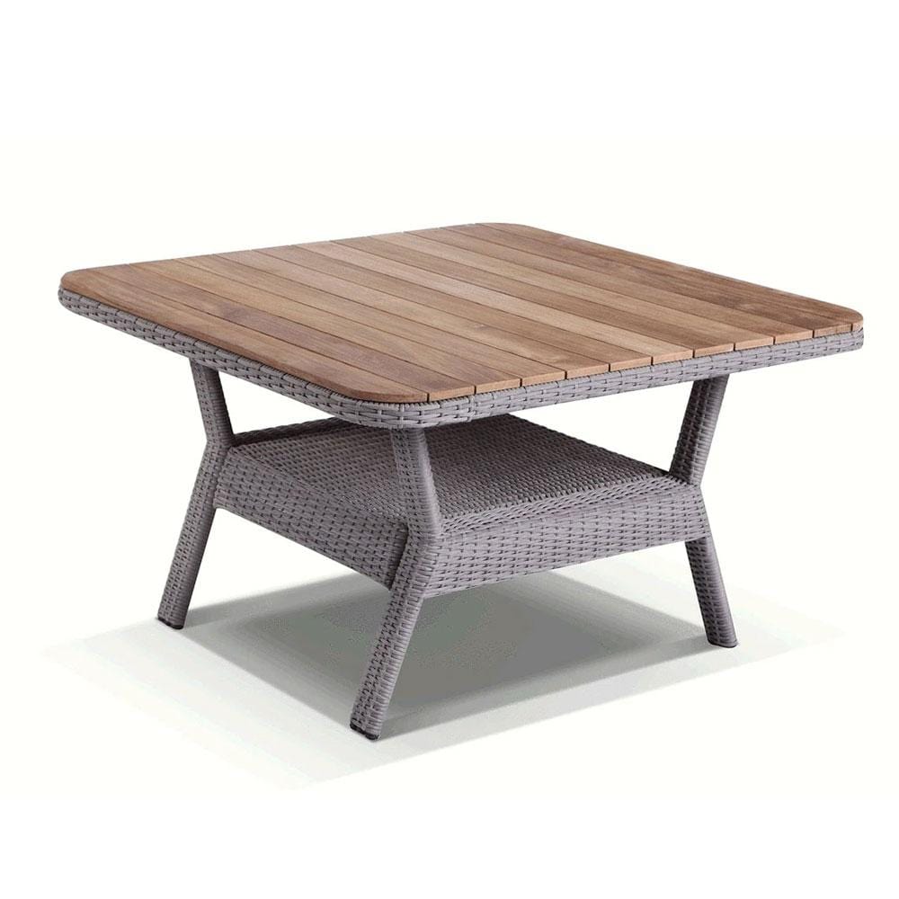 Low Dining 1.2m Square Outdoor Wicker Teak Top Table