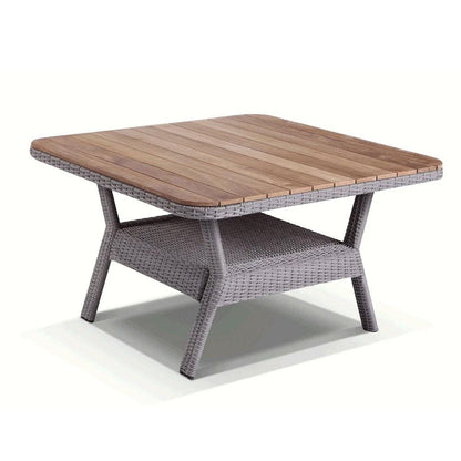 Low Dining 1.2m Square Outdoor Wicker Teak Top Table