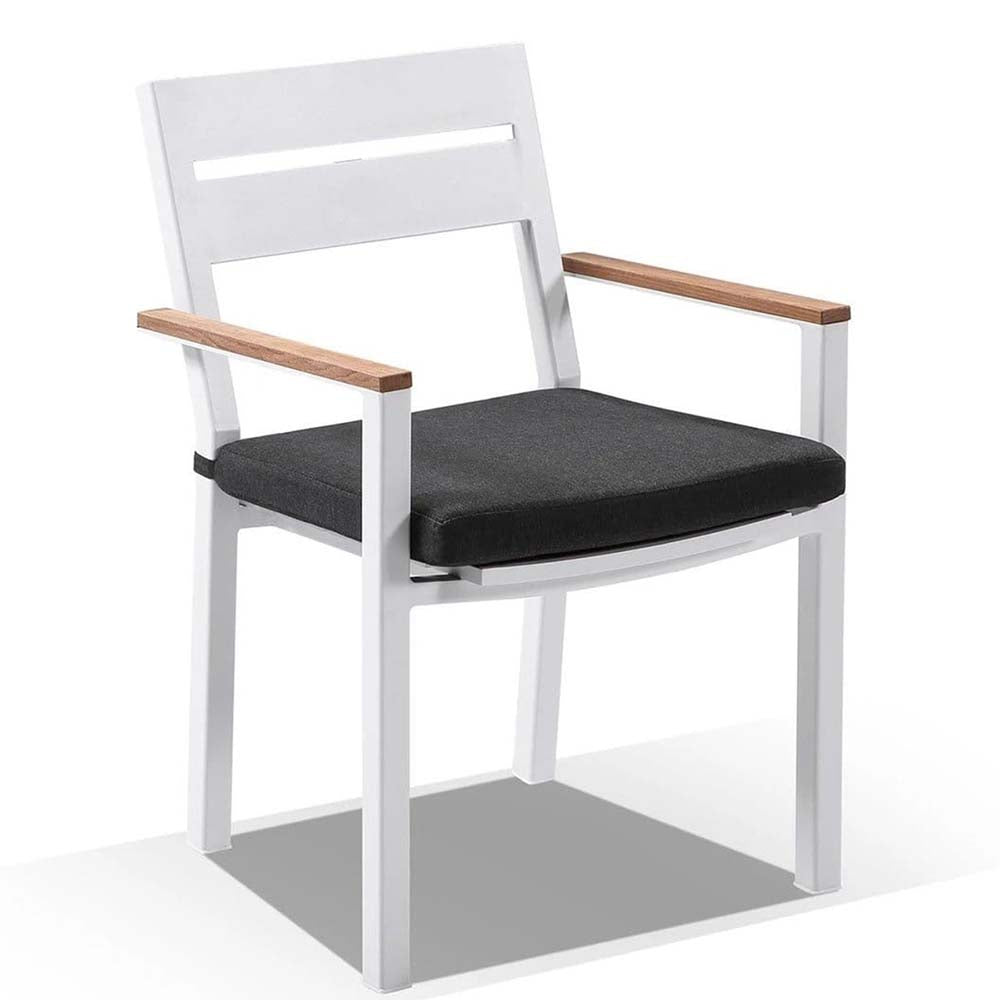 Balmoral 3.55m Outdoor Teak Top Aluminium Table with 12 Capri Chairs