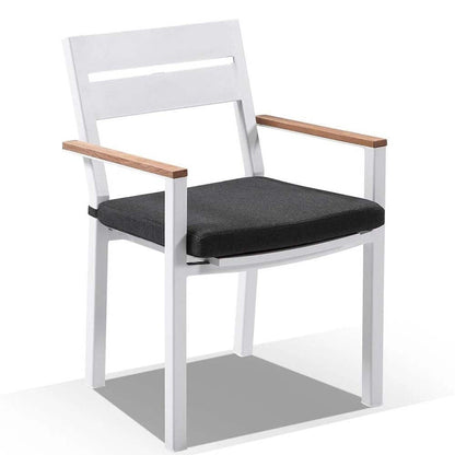 Balmoral 3.55m Outdoor Teak Top Aluminium Table with 12 Capri Chairs