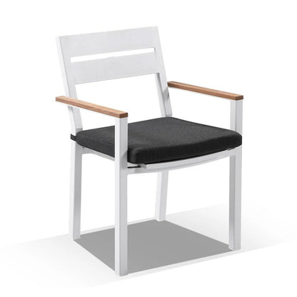 Tuscany 6 Seat with Capri Chairs with Teak Arm Rests