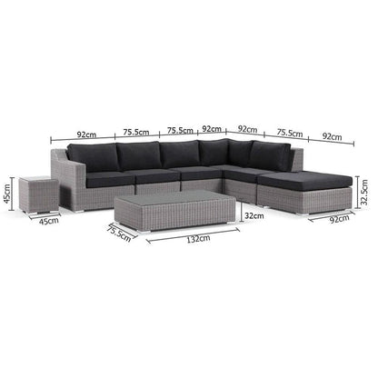 Milano Package C Outdoor Wicker Corner Modular Chaise Lounge with Coffee Table
