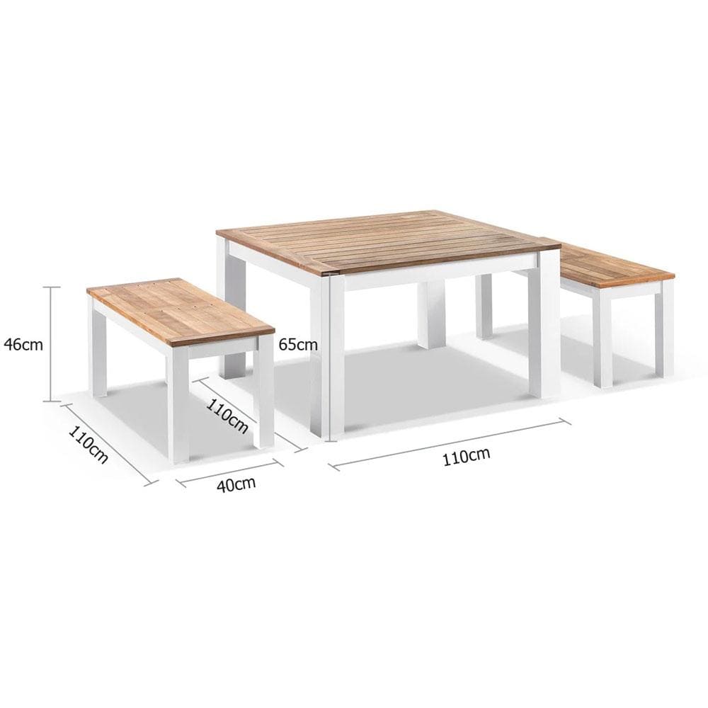 Balmoral Low Dining Coffee Table with 2 Bench Seats