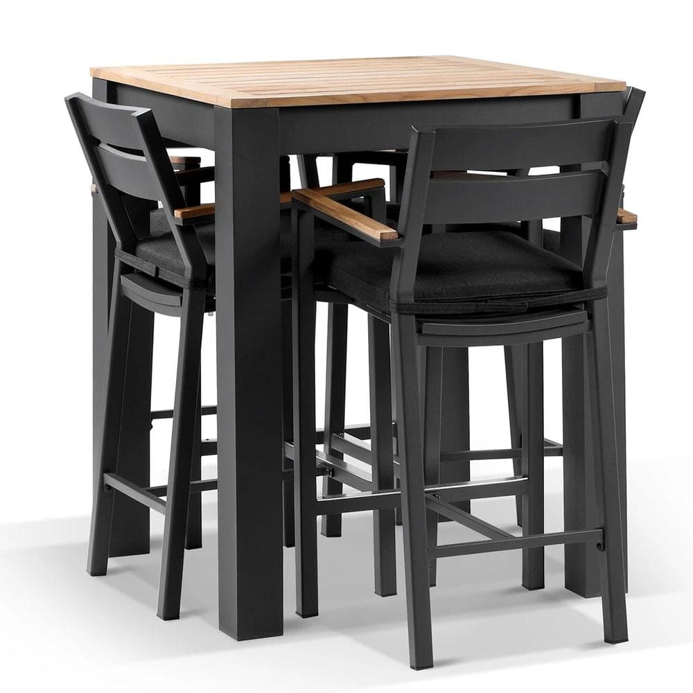 Balmoral 4 Seater Square Bar Table with 4 Capri Bar Stools