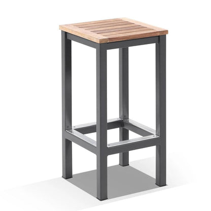 Balmoral 6 Seater Teak Top and Aluminium Alfresco Bar Setting