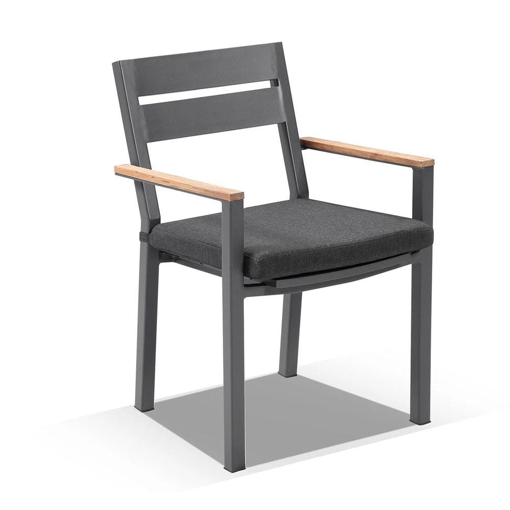 Tuscany 8 with Capri chairs with Teak Arm Rests