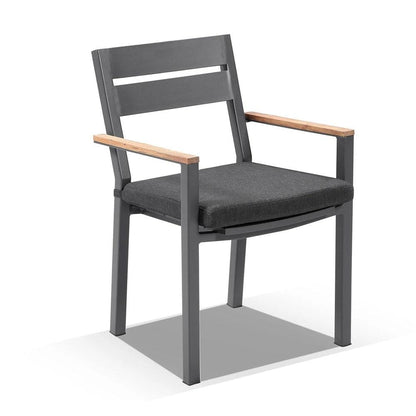 Tuscany 8 with Capri chairs with Teak Arm Rests