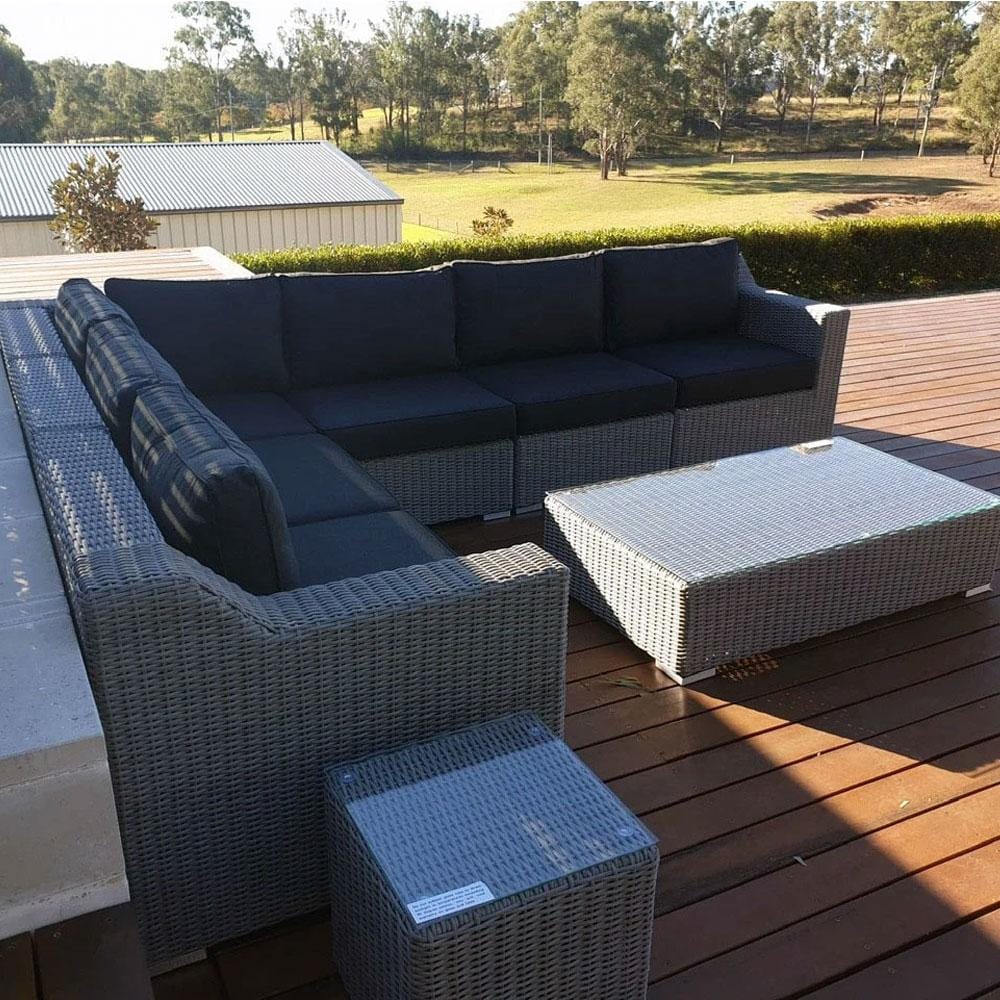 Milano Package D - Outdoor Wicker Modular Corner Lounge with Coffee Table