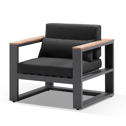 Balmoral Package B Outdoor Aluminium and Teak Lounge Setting with Coffee Table