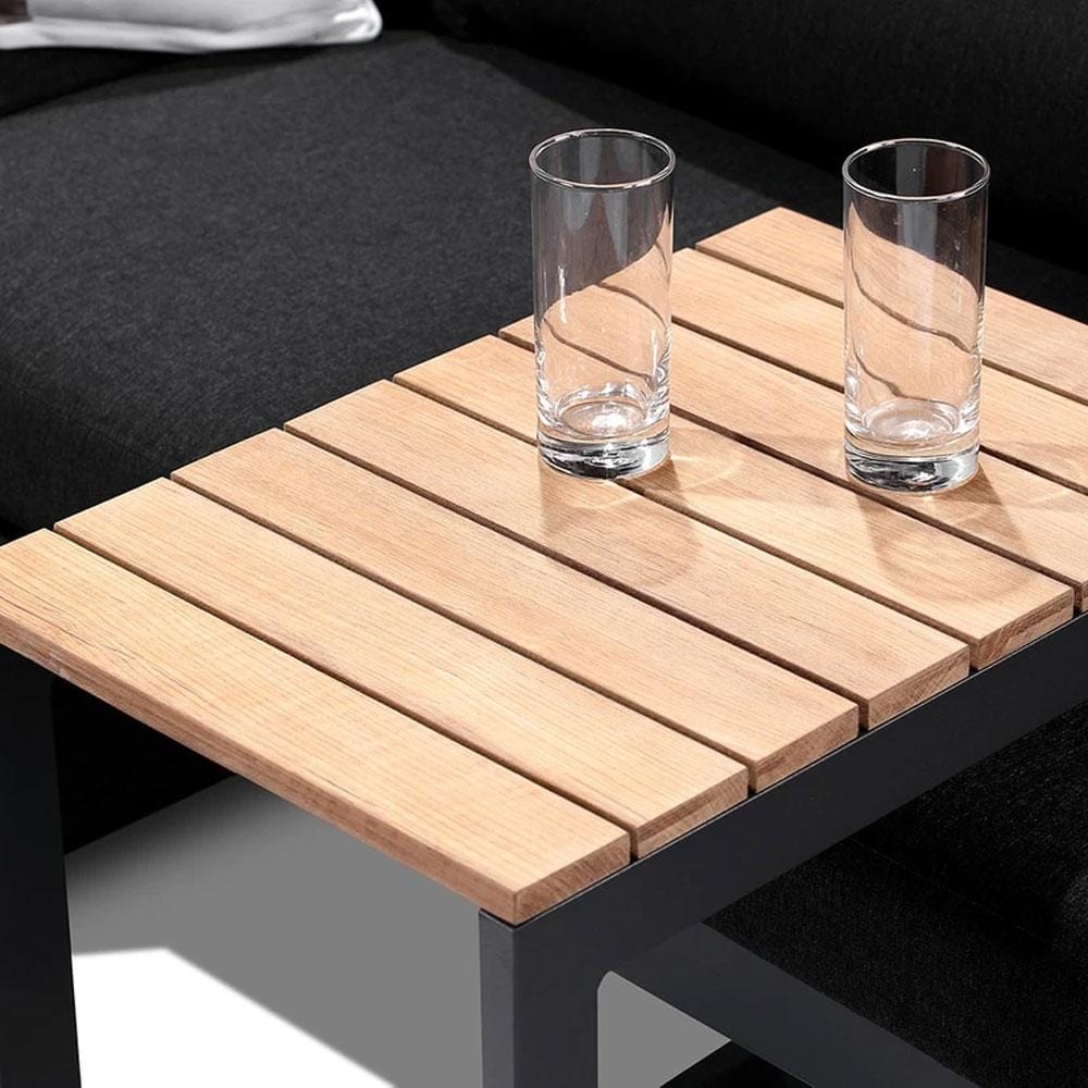 Balmoral Outdoor Aluminium and Teak Top Side Table