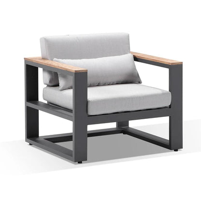 Balmoral 2+1+1 Seater Outdoor Aluminium and Teak Lounge Setting